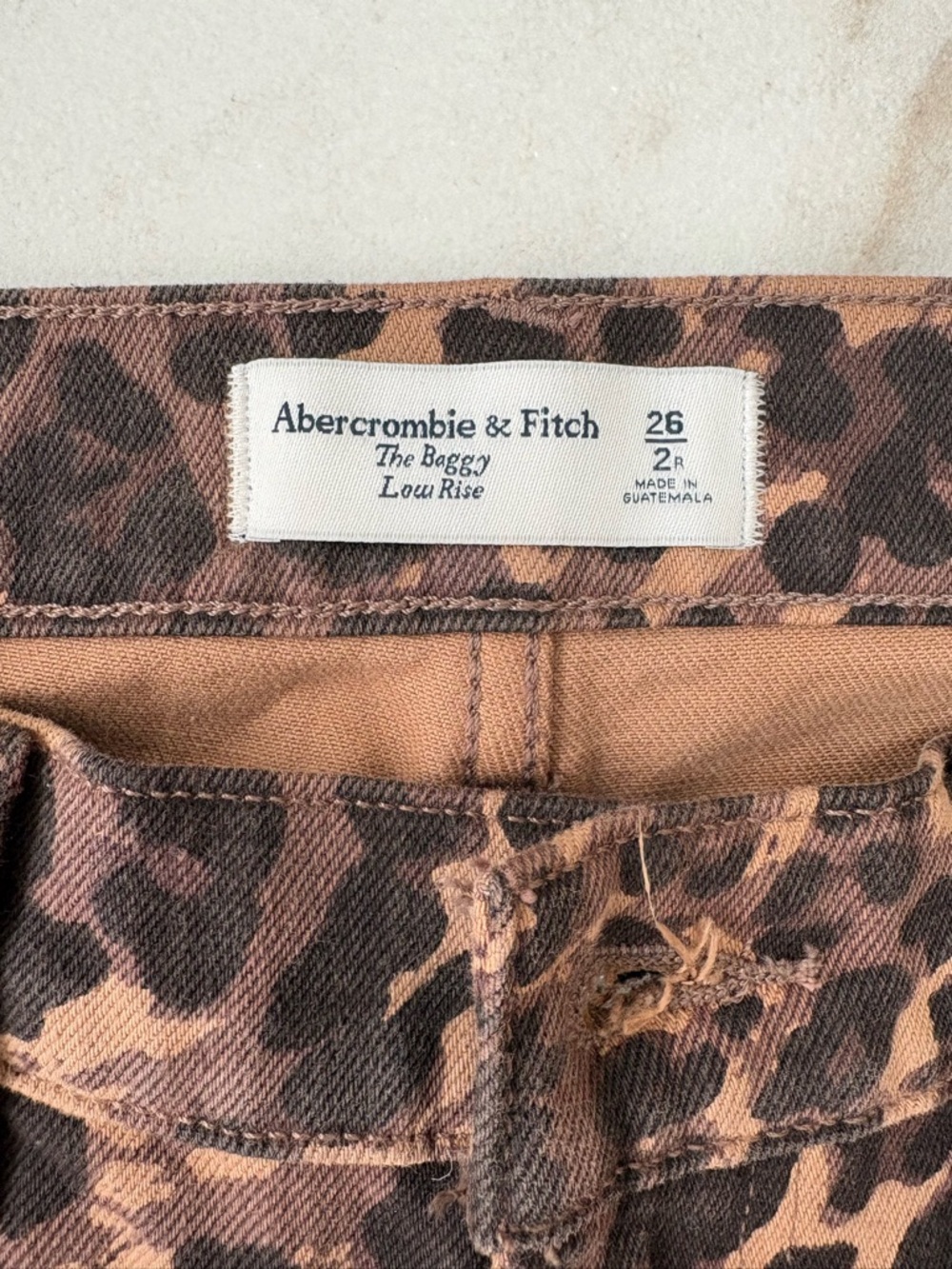 Abercrombie & Fitch Women’s Leopard Print Boyfriend Jeans - Brown/Black - Picture 9 of 12